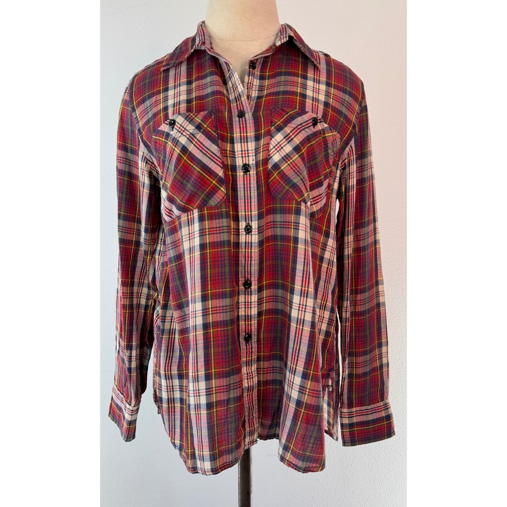 Ralph Lauren Denim & Supply‎ Plaid Button Front Shirt Medium Cotton Utility Prep